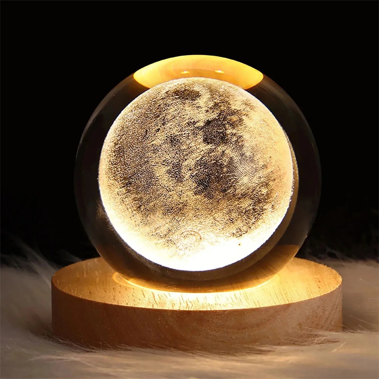 Lâmpada de bola de cristal 3D exclusiva com galáxia e projeções planetárias USB Night Light para atmosfera aconchegante bola de plasma